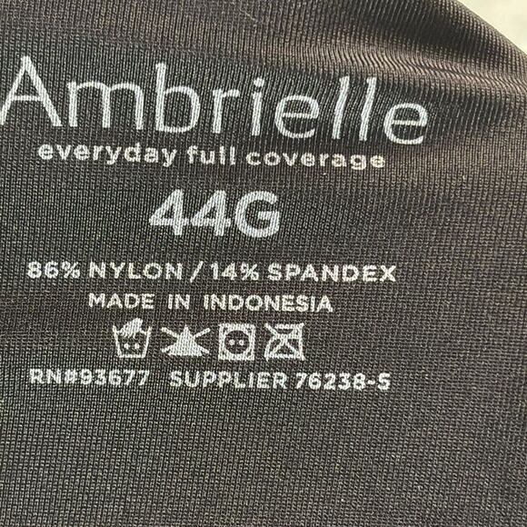 NWT New Ambrielle Everyday Full Coverage White Black Floral Dots Size 44G - Picture 8 of 8